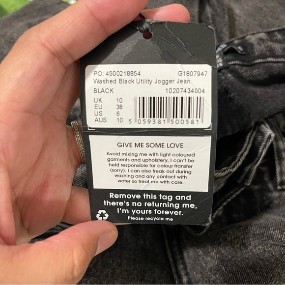 NWT Misguided Black Women High Rise Flap Pockets Cargo Jogger Jeans Size 6 - Picture 8 of 12